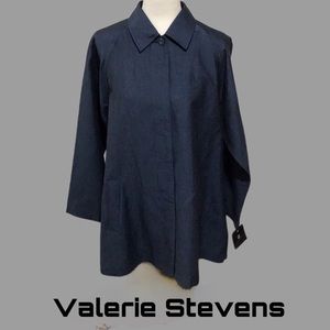 NWT Valerie Stevens Lightweight‎ Swing Coat, Size 4, Blue